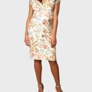 Maternity Floral-Print Cap-Sleeve Shift Dress