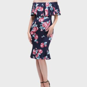 Maternity Kathryn Off-Shoulder Floral-Print Dress