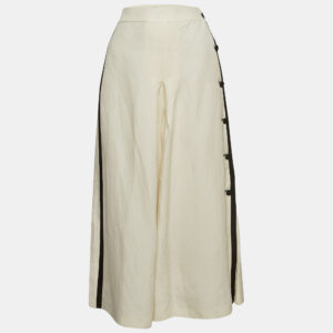 Max Mara Cream Linen Blend Nievo Culottes M