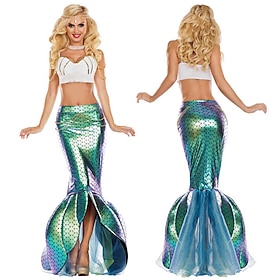 Mermaid Dress Cosplay Costume Outfits Masquerade Fancy Costume Adults' Women's Mermaid and Trumpet Gown Slip Cosplay Costume Performance Party Halloween Masque