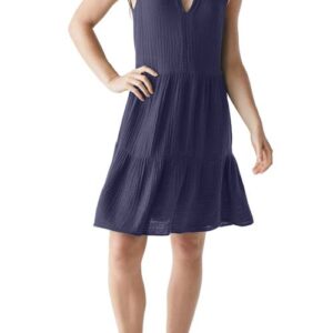 Michael Stars Daisy Cotton Gauze Babydoll Dress in Nocturnal at Nordstrom, Size X-Small