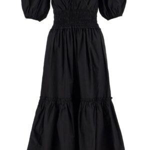 Midi Dress With Smock Stitching