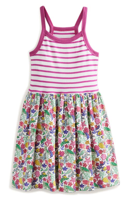 Mini Boden Kids' Hotchpotch Print Cotton Tank Dress in Multi Mermaid Ditsy at Nordstrom, Size 3-4Y