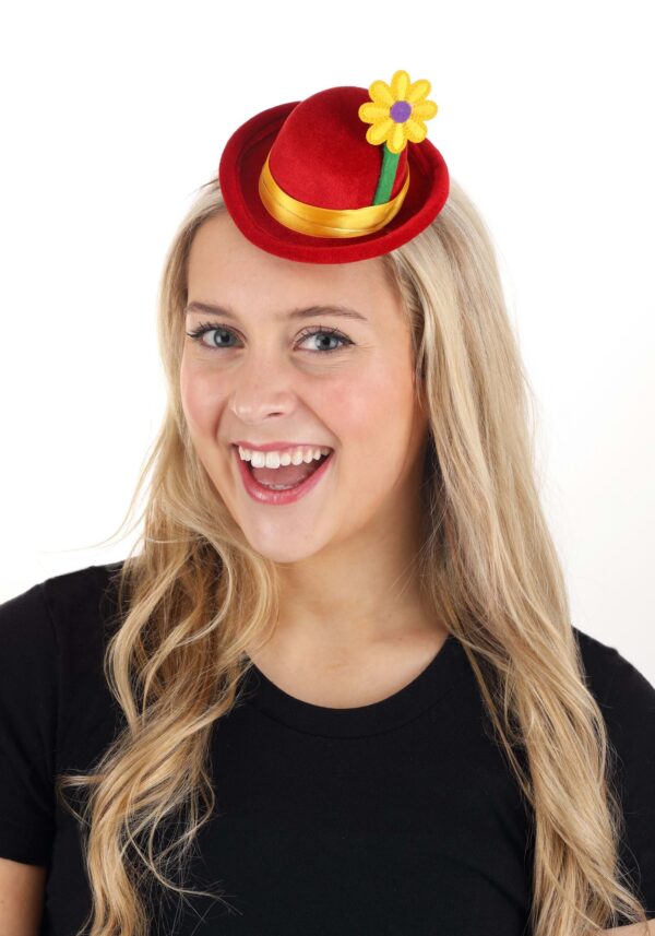 Mini Red Clown Bowler Fancy Dress Costume Hat | Clown Accessories