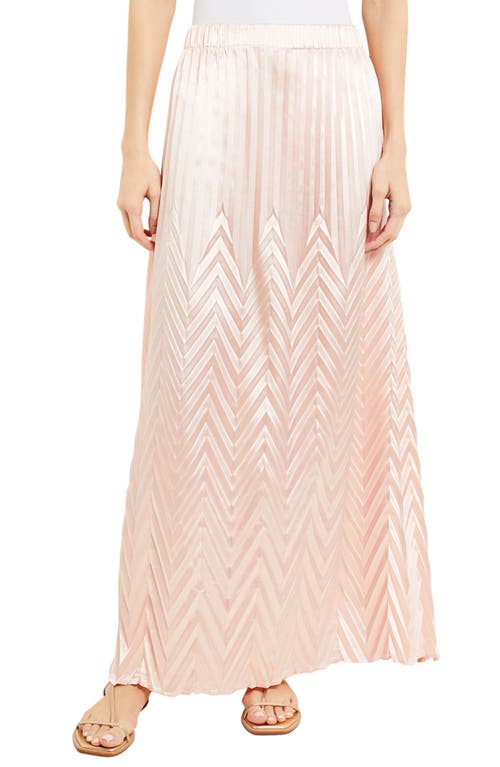 Misook Chevron Pleated A-Line Maxi Skirt in Porcelain Pink at Nordstrom, Size Large