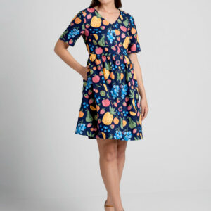 ModCloth Fresh Summer Sweetness Smock Dress in Navy, Size 16