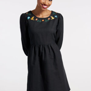 ModCloth Searching For Something Sweet Smock Dress in Black, Size 8