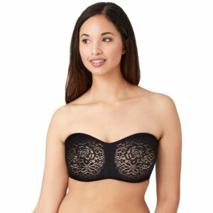 Wacoal Halo Lace Strapless Underwire Bra (Black) Women's Bra