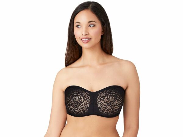 Wacoal Halo Lace Strapless Underwire Bra (Black) Women's Bra