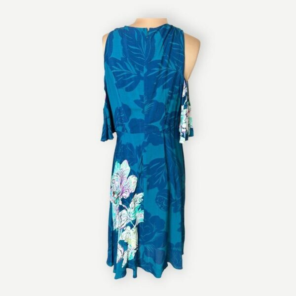 NWT Maeve Anthropologie Elia Open Shoulder Midi Dress 10 Tea in Blue, Women's (Size Large)