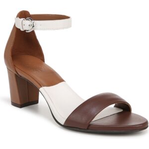 Naturalizer Limited Edition Vera Ankle Strap Dress Sandals - Tea/White Leather