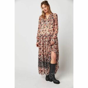 New Free People See It Through Dress $168 X-Small Tea Floral in Cream, Women's (Size XS)