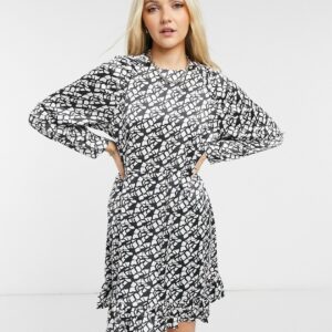 Noisy May smock dress in multi ditsy print