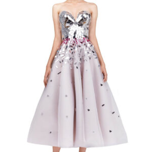 O'Blanc Embellished Sweetheart Tea Dress