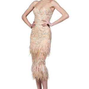 O'Blanc Feathered Tea Dress