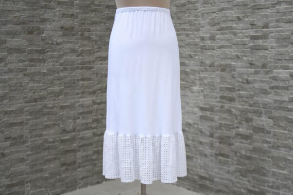 Off White Ruffle Skirt Extender Slip, Dress Underskirt