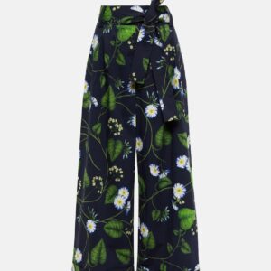 Oscar de la Renta Floral cotton poplin culottes