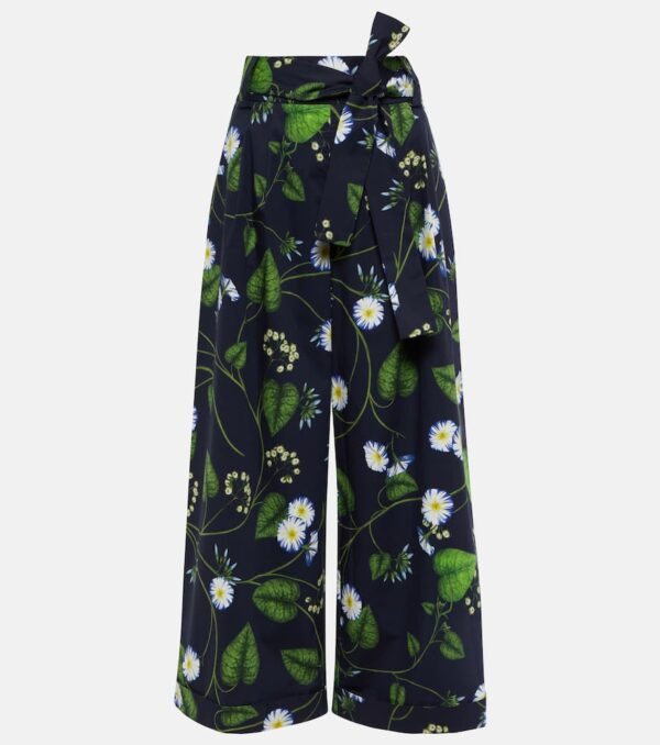 Oscar de la Renta Floral cotton poplin culottes