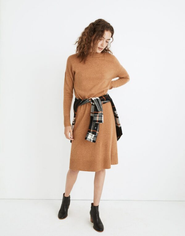 Petite (Re)sourced Cashmere Mockneck Midi Sweater Dress