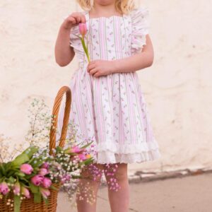 Pinafore Twirl Dress In Rosebud