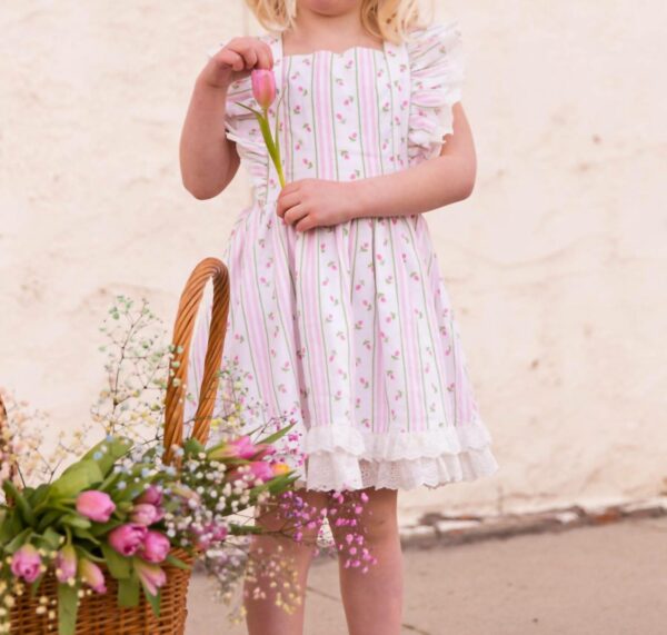 Pinafore Twirl Dress In Rosebud