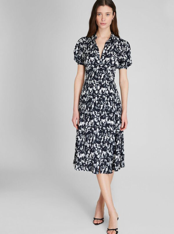 Pintuck Midi Shirt Dress