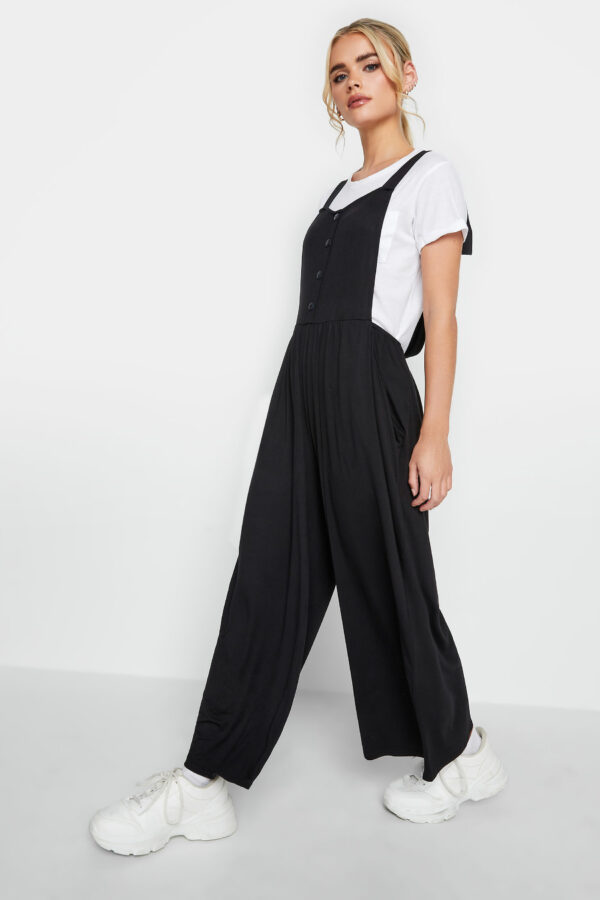 Pixiegirl Black Tie Strap Culottes Style Wide Leg Jumpsuit 16 Pixiegirl | Petite Women's Jumpsuits