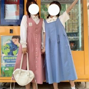 Plain Blouse / Midi A-Line Pinafore Dress (Various Designs)