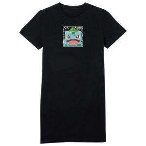 Pokémon Pokédex Bulbasaur #0001 Women's T-Shirt Dress - Black - XS