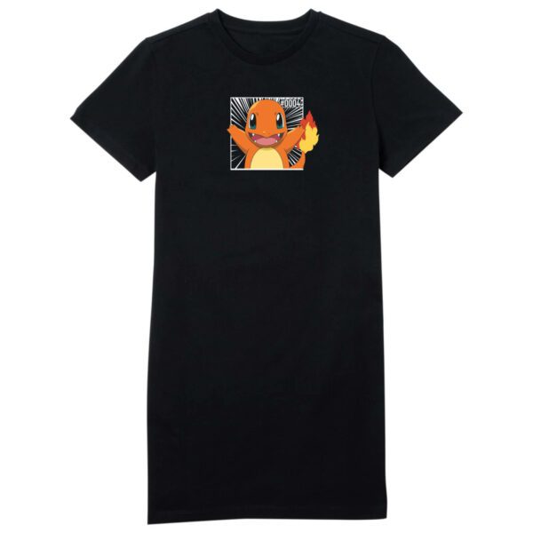 Pokémon Pokédex Charmander #0004 Women's T-Shirt Dress - Black - XS