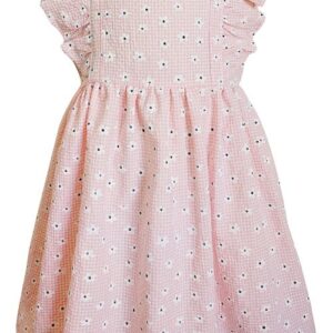 Popatu Daisy Cotton Pinafore Dress in Pink at Nordstrom, Size 12M