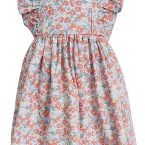 Popatu Floral Cotton Pinafore Dress in Red Multi at Nordstrom, Size 24M