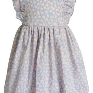 Popatu Kids' Floral Cotton Pinafore Dress in Blue at Nordstrom, Size 8