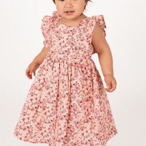 Popatu Kids' Floral Pinafore Dress in Raspberry at Nordstrom, Size 12M