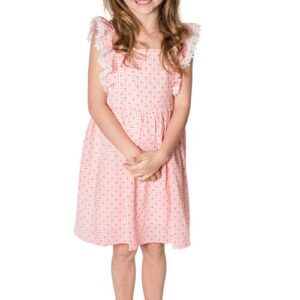 Popatu Kids' Lace Trim Pinafore Dress in Raspberry at Nordstrom, Size 4