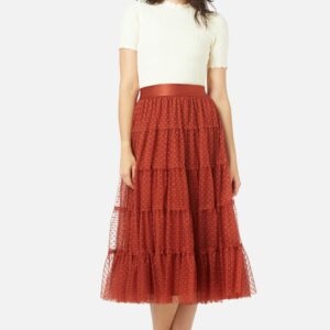 Princess Highway Avery Tulle Skirt in Rust, Size 14