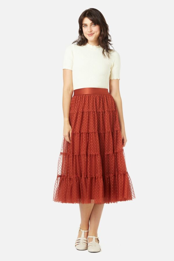 Princess Highway Avery Tulle Skirt in Rust, Size 14