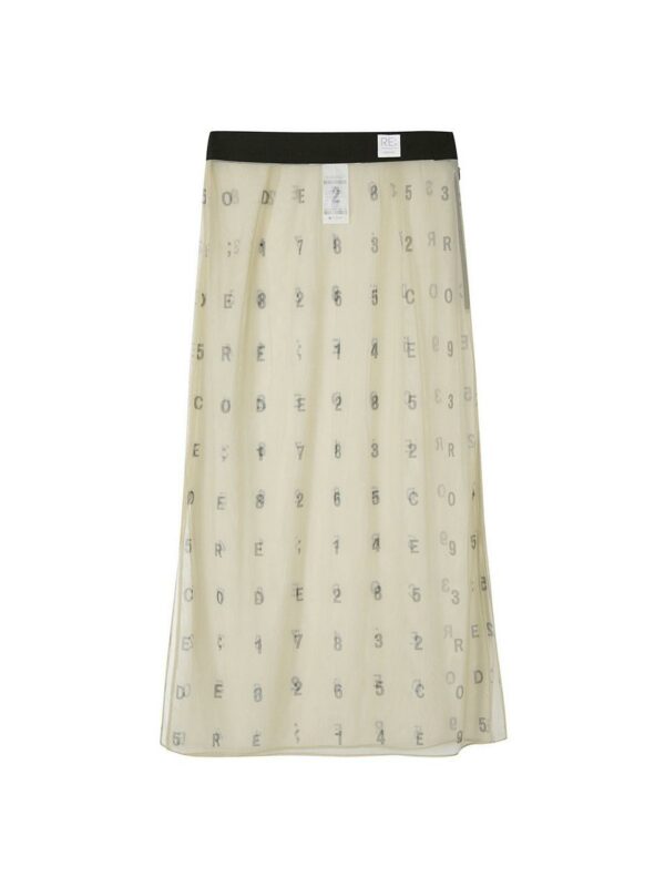 Printed Tulle Skirt _ Brown