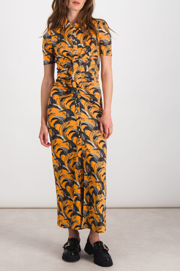 Rabanne - Flower printed ruched maxi dress