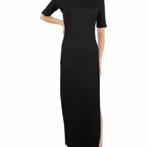 Rassia Sheryle Womens Ribbed Mock Neck T-Shirt Dress