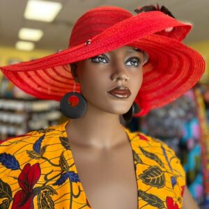 Red Church Hat /Redsummer Hat/ Dress Hat/Bridal Hat/Tea Hat/African Hat/Formal Hat/Derby