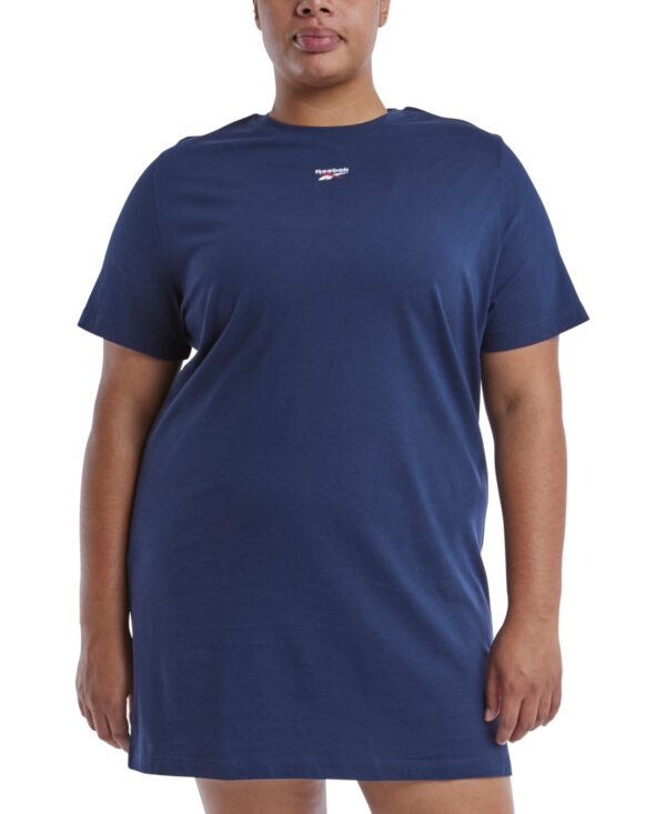 Reebok Plus Size Cotton Short-Sleeve T-Shirt Dress - Vector Navy