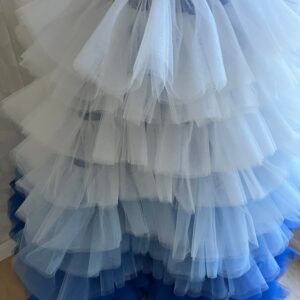 Regina - Blue Ombré Tulle Skirt Gown/ Princess Skirt/ Amazing Ruffles Ball Gown