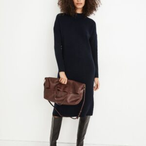 (Re)sourced Cashmere Mockneck Midi Sweater Dress