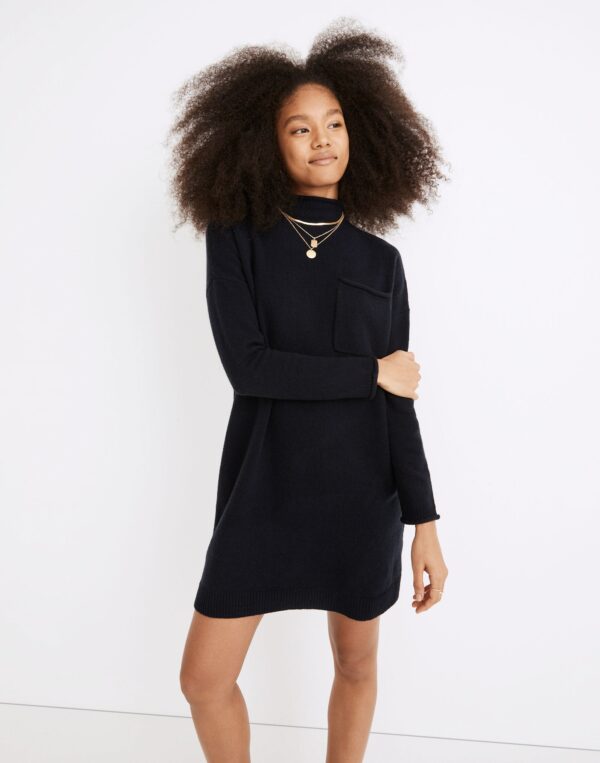 (Re)sourced Cashmere Roll-Neck Mini Sweater Dress