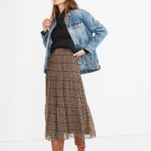 (Re)sourced Georgette Tiered Maxi Skirt in Folktale Paisley