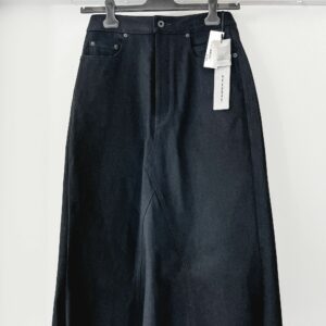 Rick Owens x Rick Owens Drkshdw Fw22 Strobe Godet Raw Denim Midi Skirt in Black, Men's (Size 29)