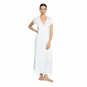 Robin Piccone Amy Long T-Shirt Dress (White) Women's Dress