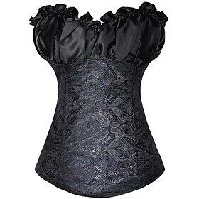 Rococo Punk Gothic Medieval Steampunk Overbust Corset Lingerie Bustier Bodyshaper Women's Jacquard Corset