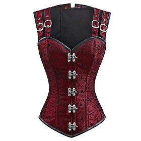 Rococo Punk et gothique Epoque Médiévale Steampunk Bustier Sur Poitrine Lingerie Bustier Bodyshaper Sorcière Viking Valhalla Femme 12 os en plastique Corset